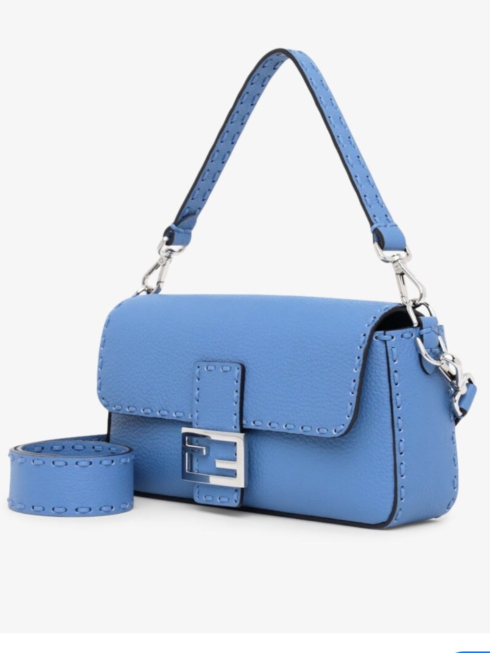 Fendi Light Blue Selleria Baguette Bag - Like New!! Gorgeous! 👜💙